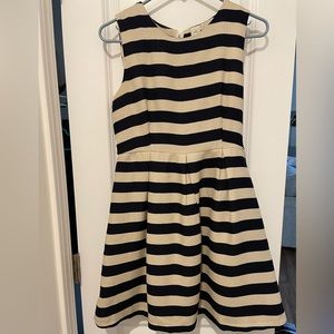 Navy and beige stripe dress